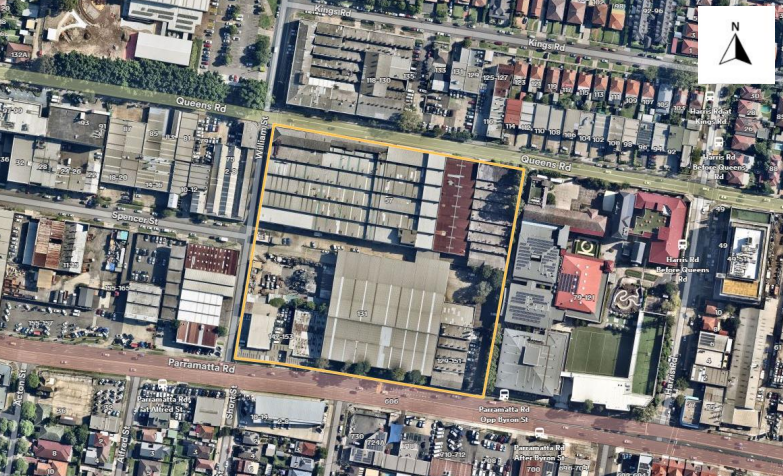 Aerial photo of the 31,300 sqm mixed-use site